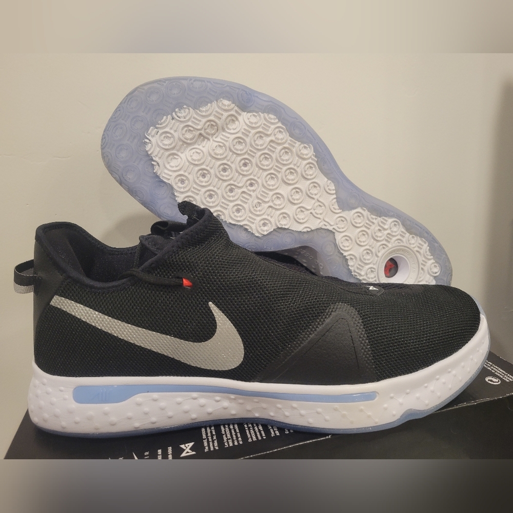 Nike Mens PG4 Black/White Signature Basketball Shoe CD5079 001 size 18